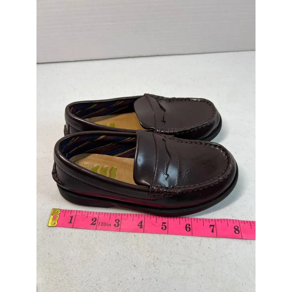 Sperry Kids Plushwave Penny Loafers Burgundy Dress Shoes Size 12.5M STK263476
